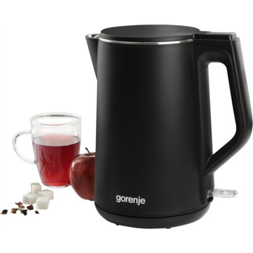 Gorenje , Kettle , K15DWBK , Electric , 2200 W , 1.5 L , Stainless steel , 360° rotational base , Black