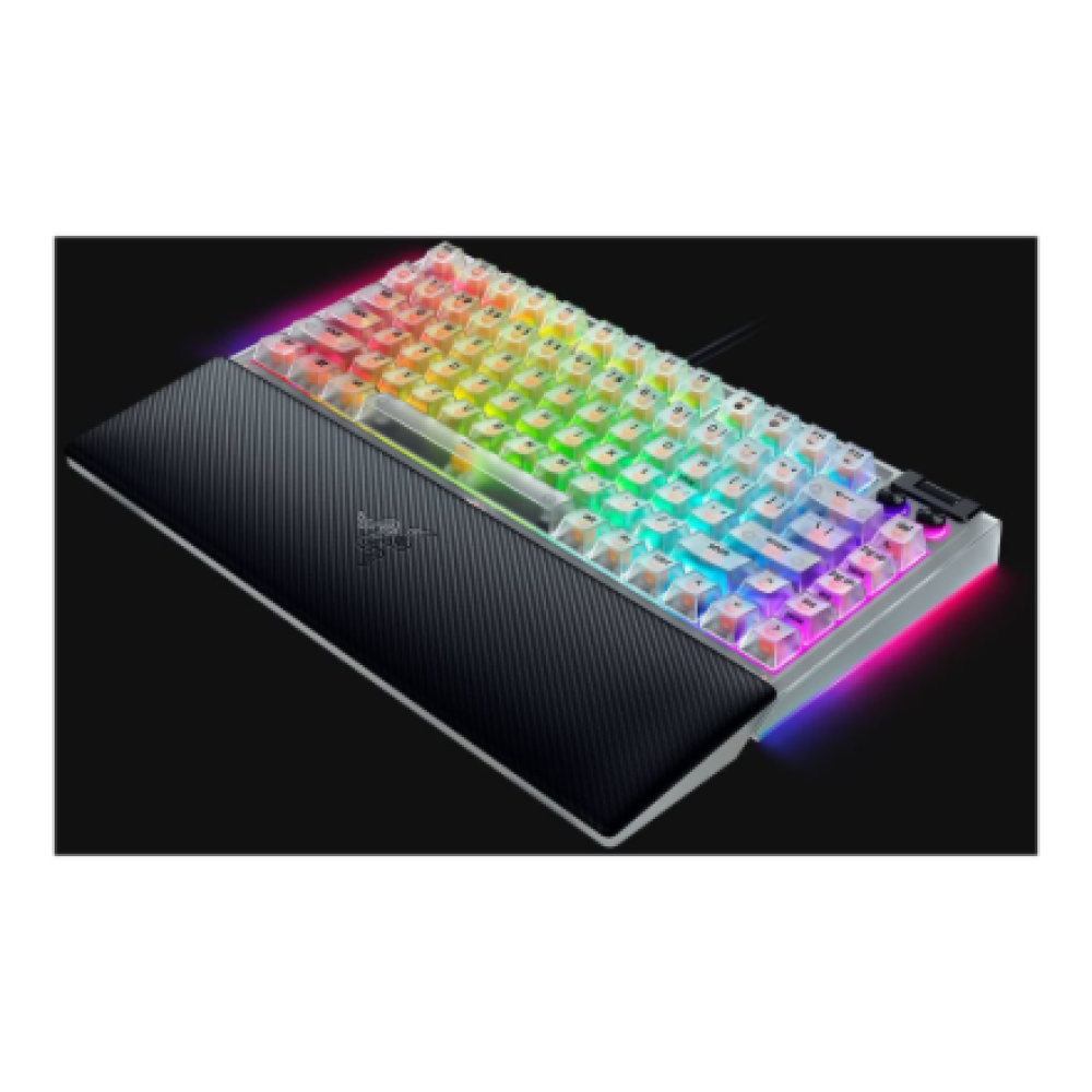 Razer Hot-swappable Mechanical Gaming Keyboard , BlackWidow V4 75% , Gaming Keyboard , Wired , US , Phantom White Edition , USB Type-C , Razer Mechanical Switches (Tactile)