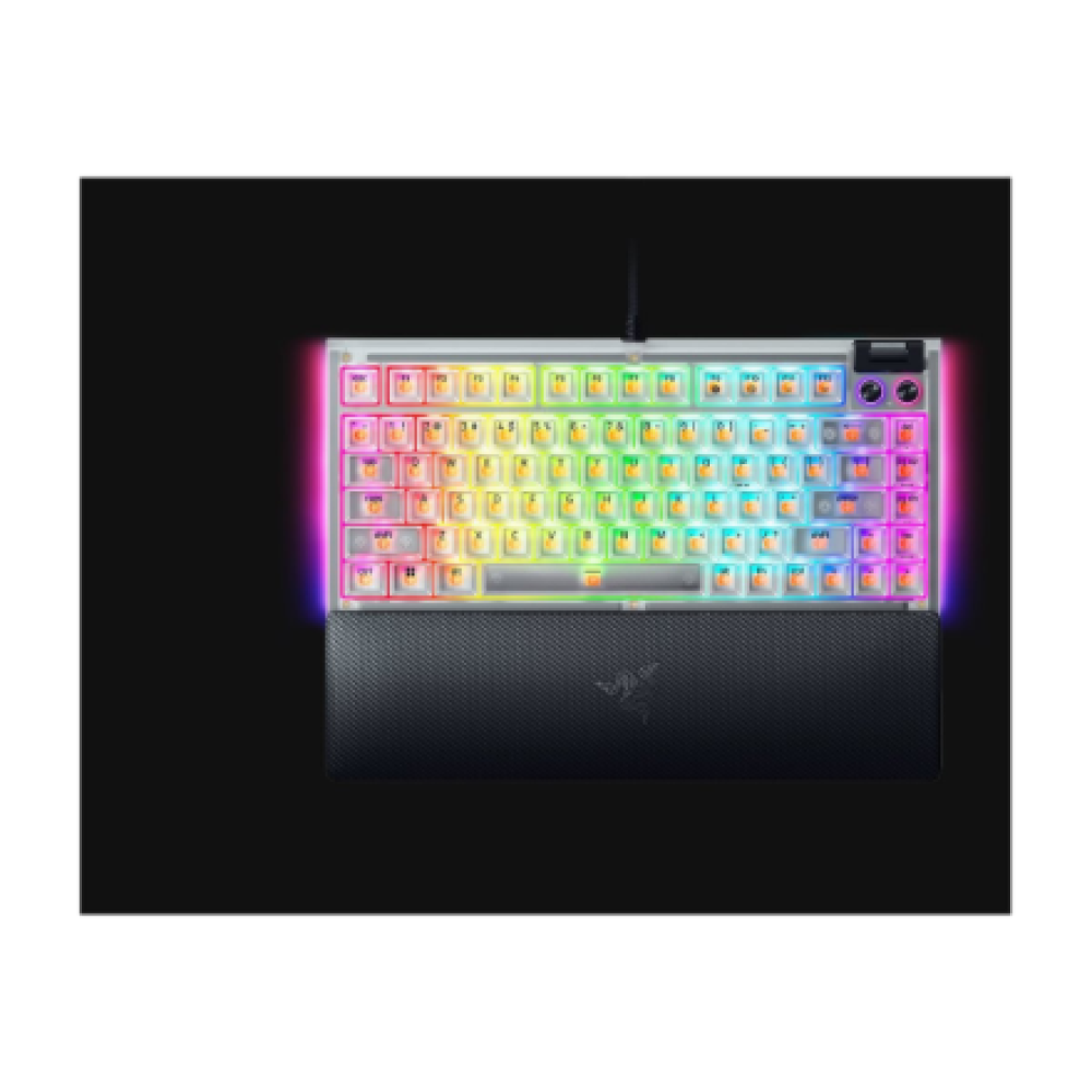 Razer Hot-swappable Mechanical Gaming Keyboard , BlackWidow V4 75% , Gaming Keyboard , Wired , US , Phantom White Edition , USB Type-C , Razer Mechanical Switches (Tactile)