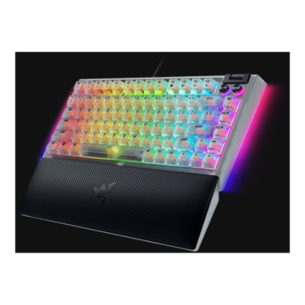 Razer Hot-swappable Mechanical Gaming Keyboard , BlackWidow V4 75% , Gaming Keyboard , Wired , US , Phantom White Edition , USB Type-C , Razer Mechanical Switches (Tactile)