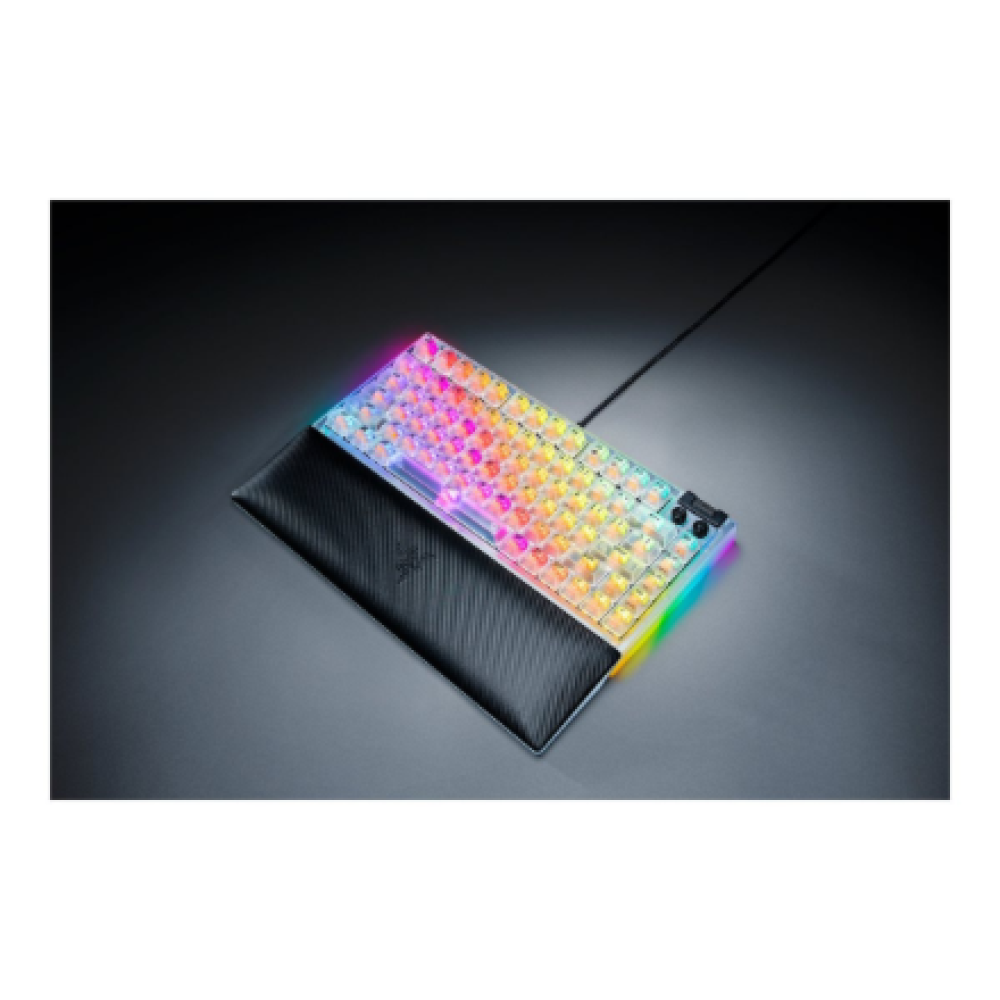 Razer Hot-swappable Mechanical Gaming Keyboard , BlackWidow V4 75% , Gaming Keyboard , Wired , US , Phantom White Edition , USB Type-C , Razer Mechanical Switches (Tactile)