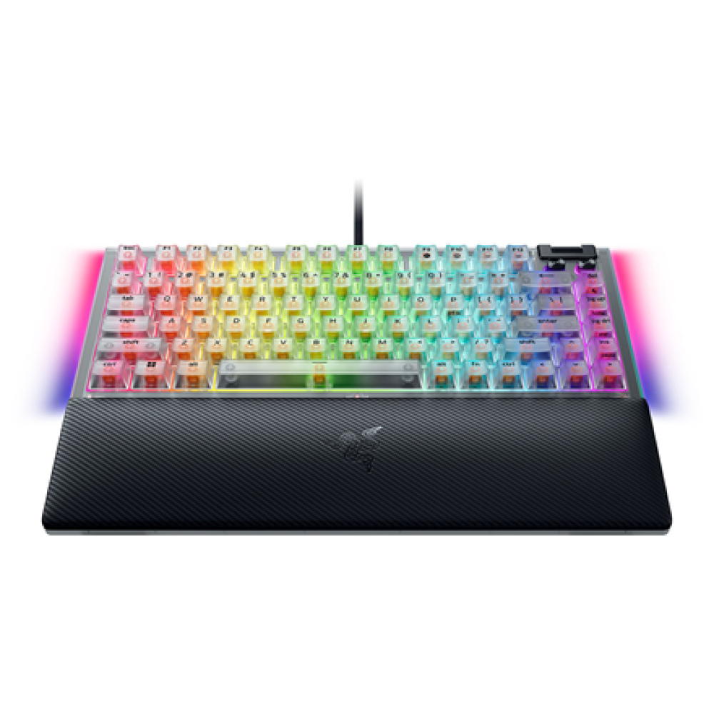 Razer Hot-swappable Mechanical Gaming Keyboard , BlackWidow V4 75% , Gaming Keyboard , Wired , US , Phantom White Edition , USB Type-C , Razer Mechanical Switches (Tactile)