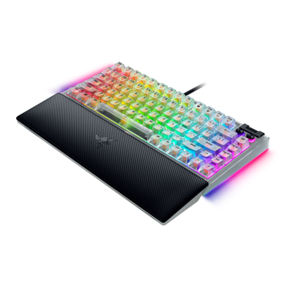 Razer Hot-swappable Mechanical Gaming Keyboard , BlackWidow V4 75% , Gaming Keyboard , Wired , US , Phantom White Edition , USB Type-C , Razer Mechanical Switches (Tactile)