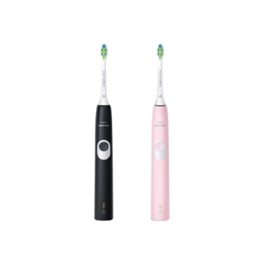 Philips , Sonic Electric Toothbrush , HX6800/35 ProtectiveClean 4300 , Rechargeable , For adults , Number of brush heads included 2 , Number of teeth brushing modes 1 , Sonic technology , Black/Pastel Pink
