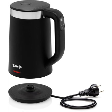 Gorenje , Kettle , K17TRDW , Electric , 2200 W , 1.7 L , Plastic/Metal , 360° rotational base , Black