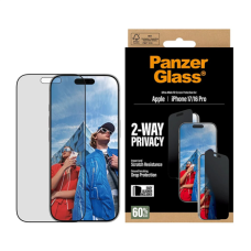 PanzerGlass Screen protector , Apple , iPhone 17/iPhone 16 Pro , Tempered Glass , Transparent , Ultra-Wide Fit w. EasyAligner PanzerGlass Screen protector , Apple , iPhone 17/iPhone 16 Pro , Tempered Glass , Transparent , Ultra-Wide Fit w. EasyAligner