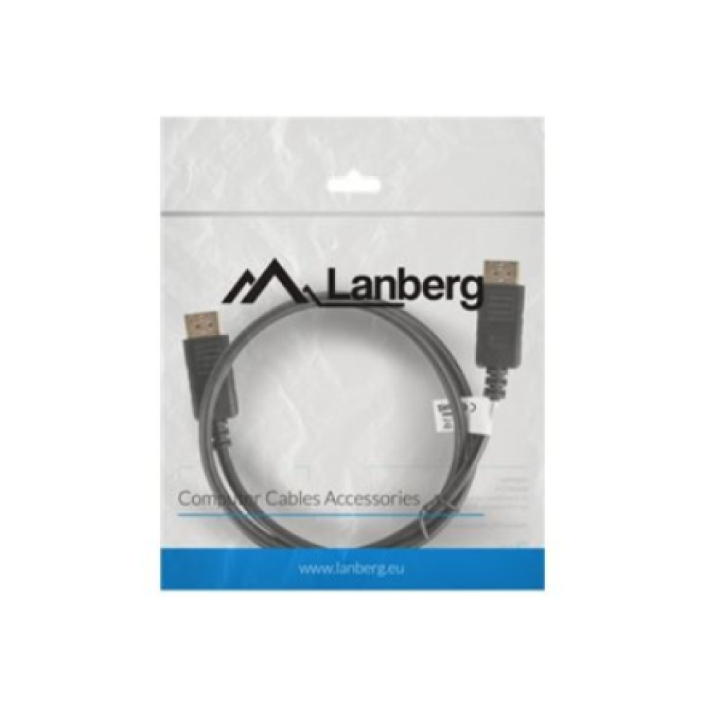 Lanberg DisplayPort Cable 19 Pin V1.2 4K, 1M , CA-DPDP-10CC-0010-BK , DisplayPort to DisplayPort