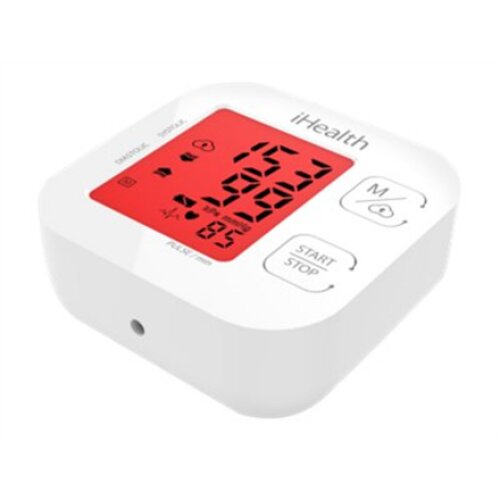 iHealth , Track , KN-550BT , White/Blue , Calculation of blood pressure (systolic and diastolic), Calculation of heart rate , 4 , Wireless Bluetooth connection , Automatic , Weight 438 g