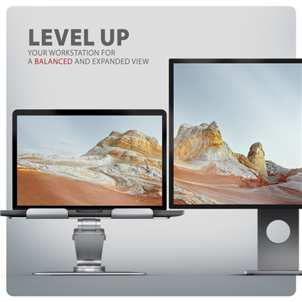 AXAGON Desk Mount , STND-LR stand with 360° rotation for laptops and tablets , Adjustable Height, Angle , 10-17.3 , Aluminum