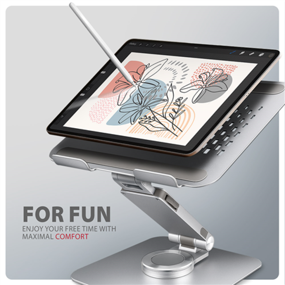 AXAGON Desk Mount , STND-LR stand with 360° rotation for laptops and tablets , Adjustable Height, Angle , 10-17.3 , Aluminum
