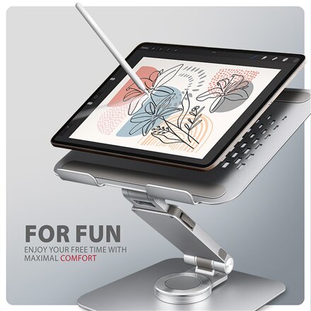 AXAGON Desk Mount , STND-LR stand with 360° rotation for laptops and tablets , Adjustable Height, Angle , 10-17.3 , Aluminum