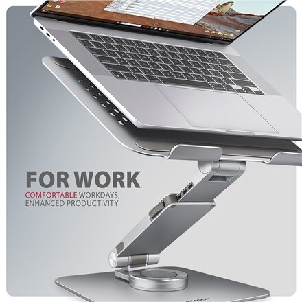 AXAGON Desk Mount , STND-LR stand with 360° rotation for laptops and tablets , Adjustable Height, Angle , 10-17.3 , Aluminum