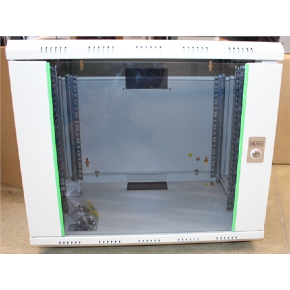 SALE OUT. DIGITUS 9U wall mounting cabinet, Unique 509x600x450 mm, color grey (RAL 7035) , Digitus , Wall Mounting Cabinet , DN-19 09-U , DAMAGED PACKAGING, DENT ON TOP , Grey , IP protection class: IP20; Front door: Glass door, single opening; Cabinet ty