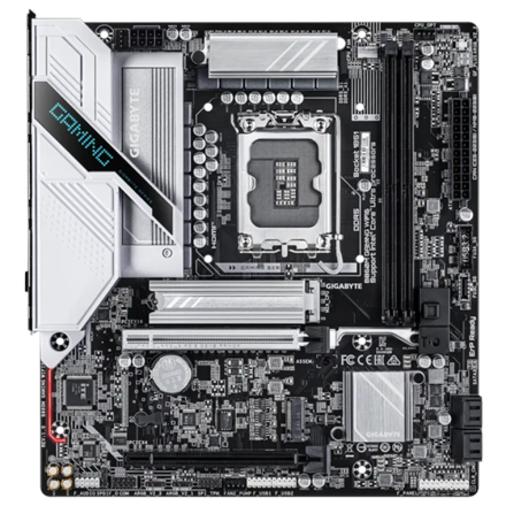 Gigabyte B860M GAMING WIFI6 , Processor family Intel , Processor socket LGA1851 , DDR5 , Supported hard disk drive interfaces M.2, SATA , Number of SATA connectors 4