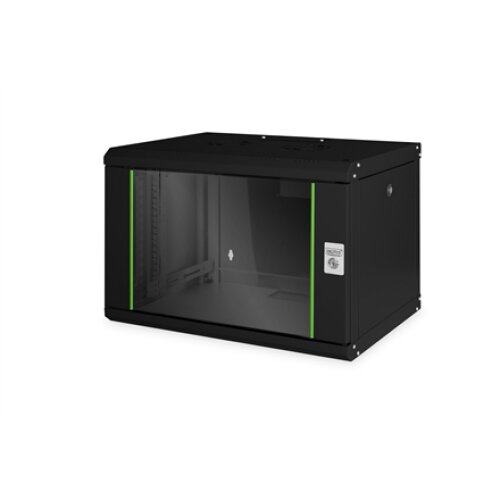Digitus , Wall Mounting Cabinet , DN-19 07-U-SW , IP protection class: IP20; Front door: Glass door, single opening; Cabinet type: Wall mounting cabinet; Equipment mounting depth min.-max.: 305-370 mm; Load capacity: 100 kg; Dimensions 420 x 600 x 450 mm,