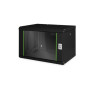 Digitus , Wall Mounting Cabinet , DN-19 07-U-SW , IP protection class: IP20; Front door: Glass door, single opening; Cabinet type: Wall mounting cabinet; Equipment mounting depth min.-max.: 305-370 mm; Load capacity: 100 kg; Dimensions 420 x 600 x 450 mm,
