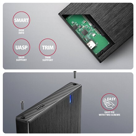 AXAGON USB-C 5Gbps - SATA 6G external box for 2.5 SSD/HDD , EE25-XA6C