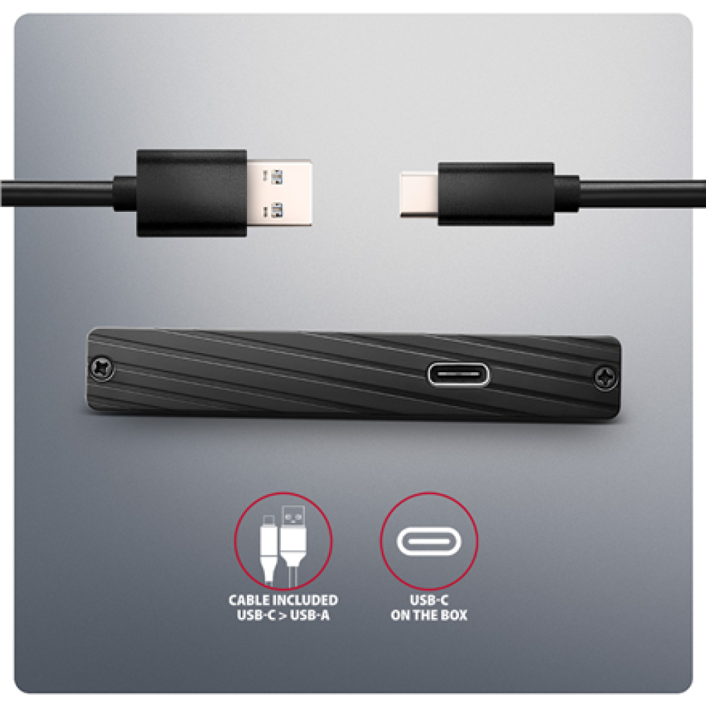 AXAGON USB-C 5Gbps - SATA 6G external box for 2.5 SSD/HDD , EE25-XA6C