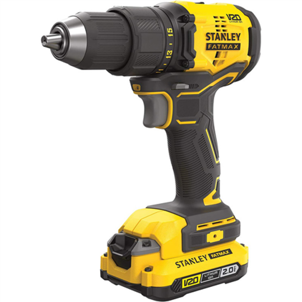 Stanley , 18V V20 Brushless Drill Driver - 2.0Ah Kit , SFMCD710D2K-QW , 18 V , 2.0 Ah , Lithium Ion