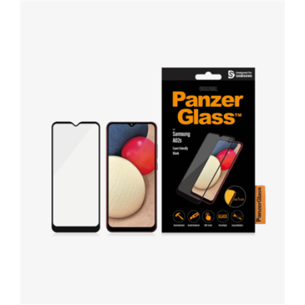PanzerGlass Case Friendly Screen Protector 7262 Samsung Galaxy A02s, Black, Edge-to-Edge
