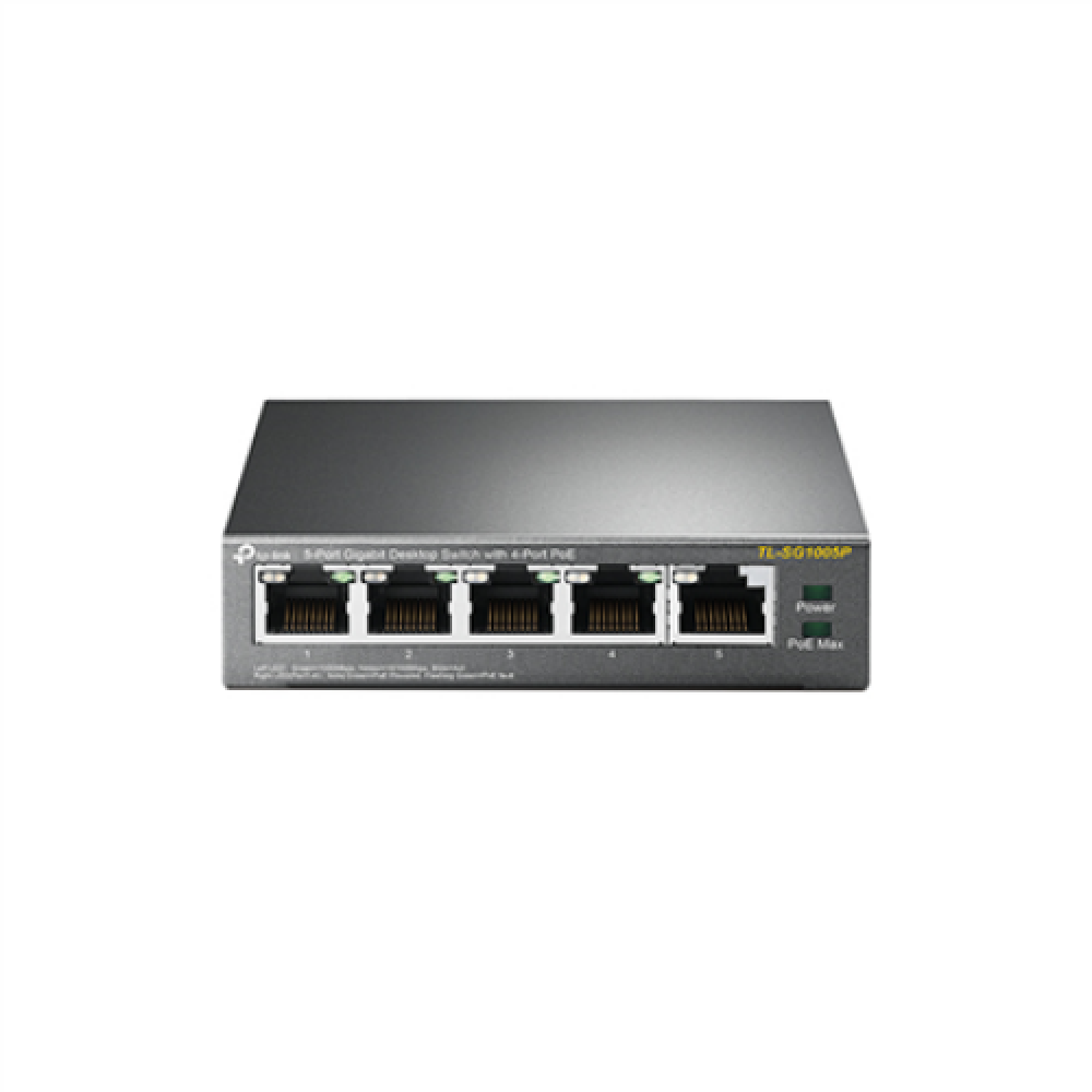TP-LINK , Switch , TL-SG1005P , Unmanaged , Desktop , Gigabit Ethernet (copper) ports quantity 5 , Power over Ethernet (PoE) ports quantity 4 , Power supply type External , 36 month(s)