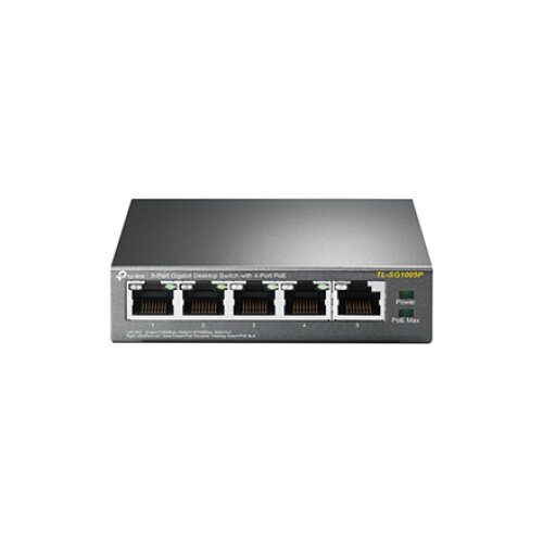 TP-LINK , Switch , TL-SG1005P , Unmanaged , Desktop , Gigabit Ethernet (copper) ports quantity 5 , Power over Ethernet (PoE) ports quantity 4 , Power supply type External