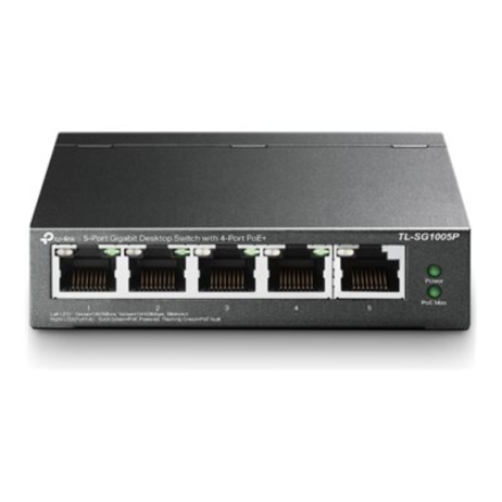 TP-LINK , Switch , TL-SG1005P , Unmanaged , Desktop , Gigabit Ethernet (copper) ports quantity 5 , Power over Ethernet (PoE) ports quantity 4 , Power supply type External , 36 month(s)