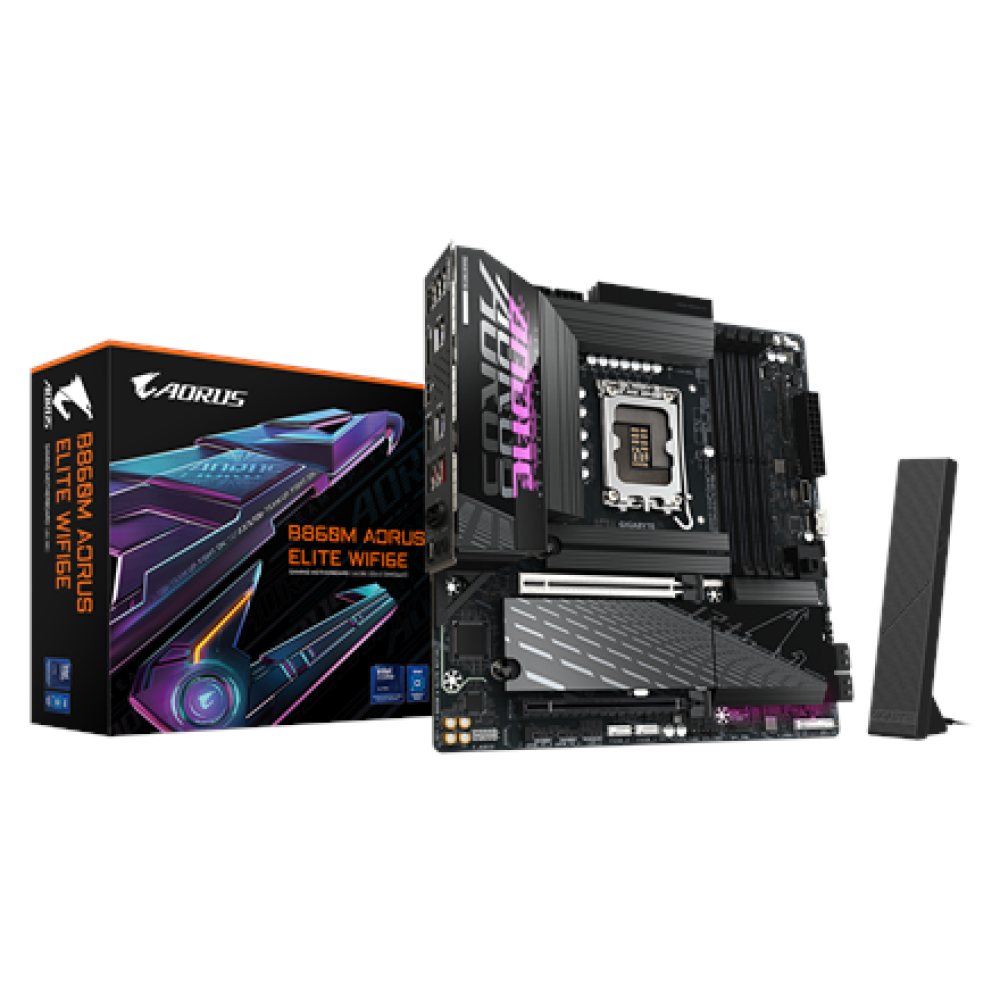 Gigabyte B860M AORUS ELITE WIFI6E , Processor family Intel , Processor socket LGA1851 , DDR5 , Supported hard disk drive interfaces SATA, M.2 , Number of SATA connectors 4