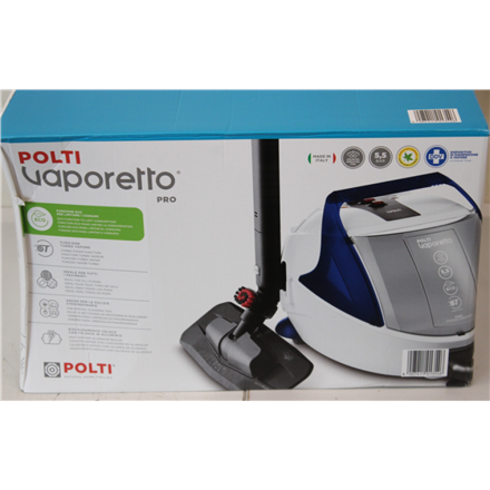 SALE OUT. Polti , Steam cleaner , PTEU0313 Vaporetto Pro 100 Eco Power , Power 1900 W , Steam pressure 5.5 bar , Water tank capacity 2 L , White/Blue , DAMAGED PACKAGING