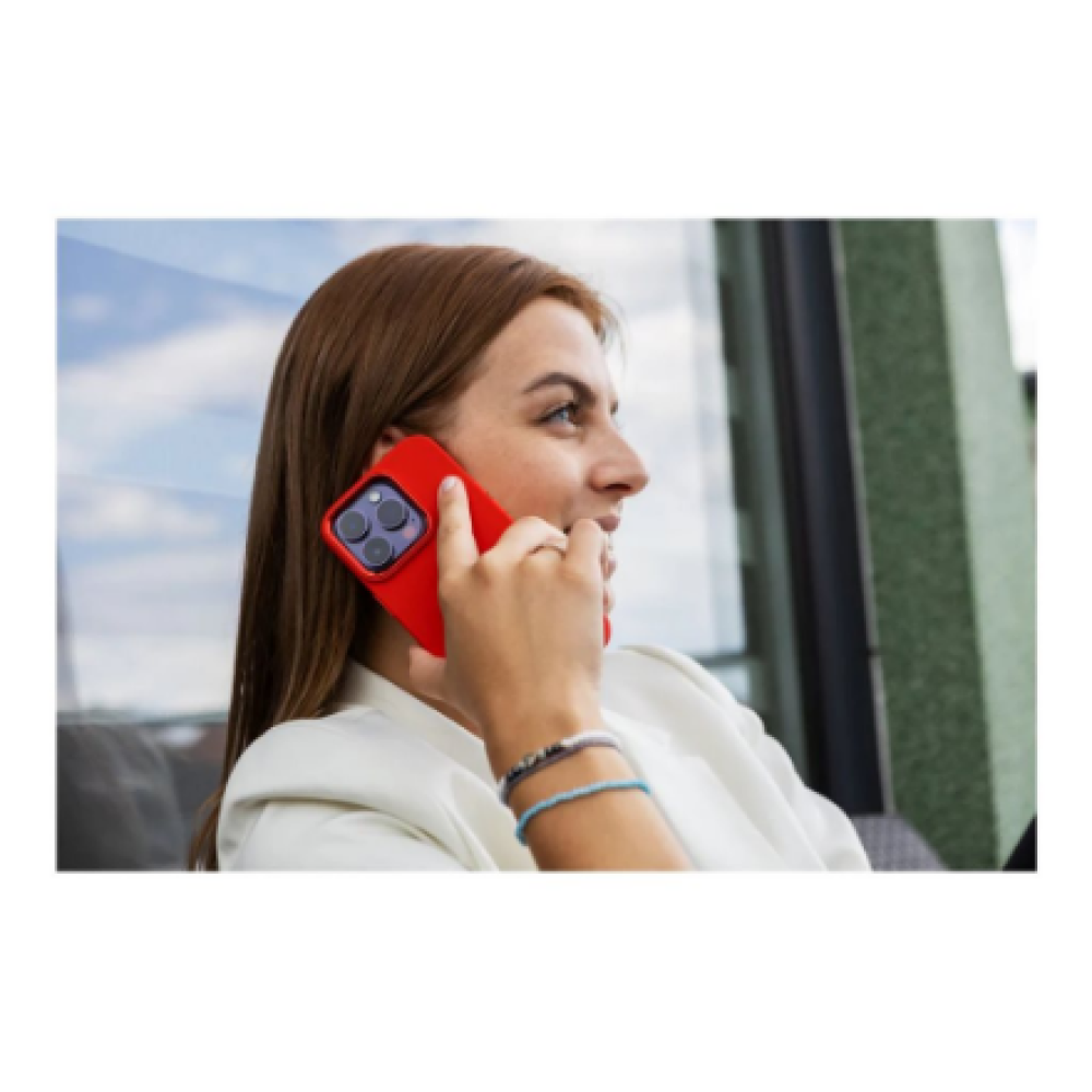 Fixed , MagFlow , Back cover , Apple , iPhone 15 Plus , Liquid silicon , Red