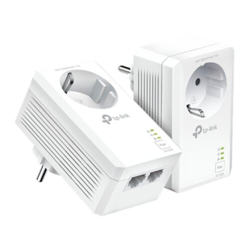 TP-LINK , AV1000 2-Port Gigabit Passthrough Powerline Starter Kit , TL-PA7027P KIT , 10/100/1000 Mbit/s , Ethernet LAN (RJ-45) ports 2 , No Wi-Fi , Extra socket