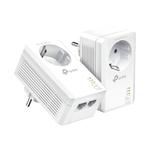 TP-LINK , AV1000 2-Port Gigabit Passthrough Powerline Starter Kit , TL-PA7027P KIT , 10/100/1000 Mbit/s , Ethernet LAN (RJ-45) ports 2 , No Wi-Fi , Extra socket