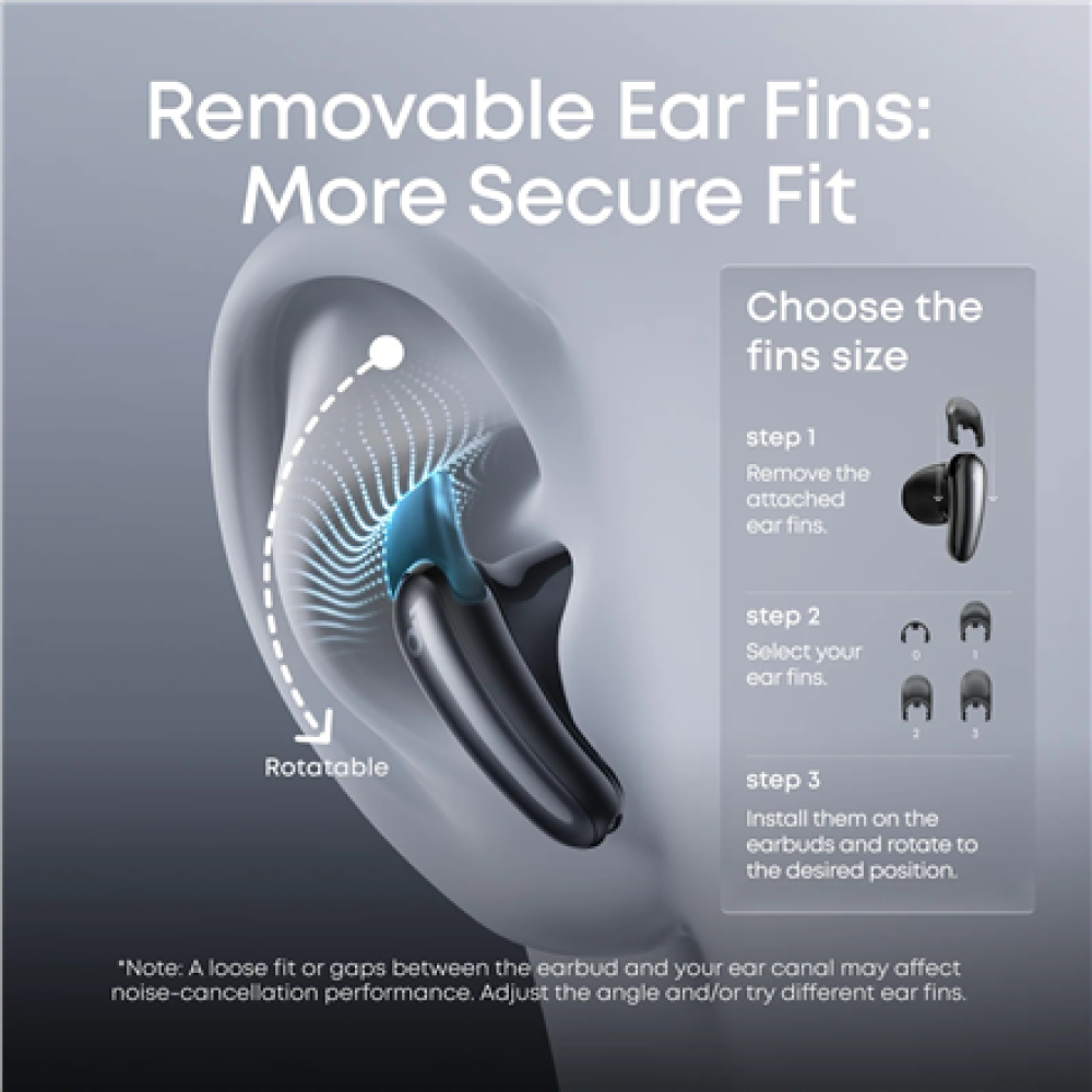 Anker Soundcore True Wireless Earphones , Liberty Buds , Bluetooth , Semi-in-ear , Microphone , Black , Noise canceling , Noise reduction