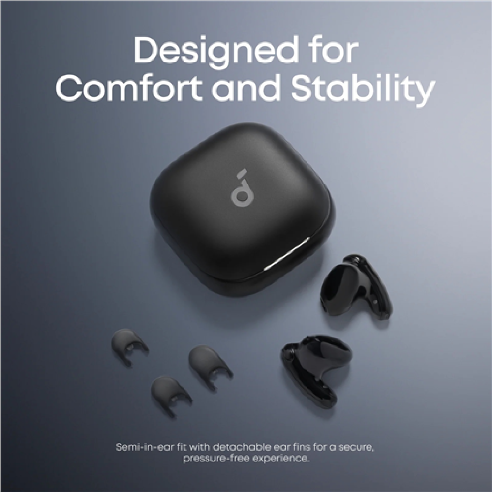 Anker Soundcore True Wireless Earphones , Liberty Buds , Bluetooth , Semi-in-ear , Microphone , Black , Noise canceling , Noise reduction