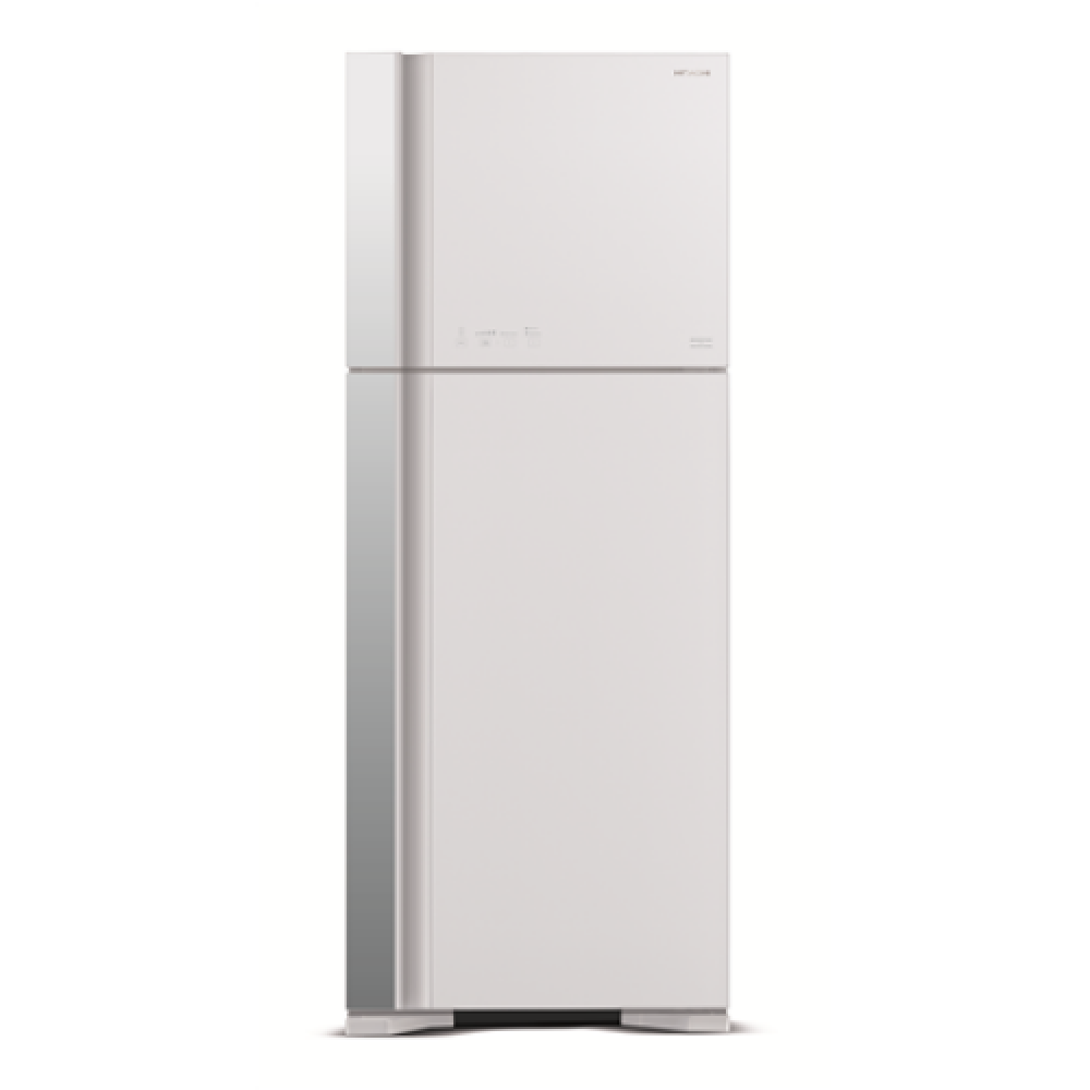 Hitachi Refrigerator R-VG541PRU0 (GPW) Energy efficiency class F, Free standing, Height 183.5 cm, No Frost system, Fridge net capacity 333 L, Freezer net capacity 117 L, Display, Glass Pure White