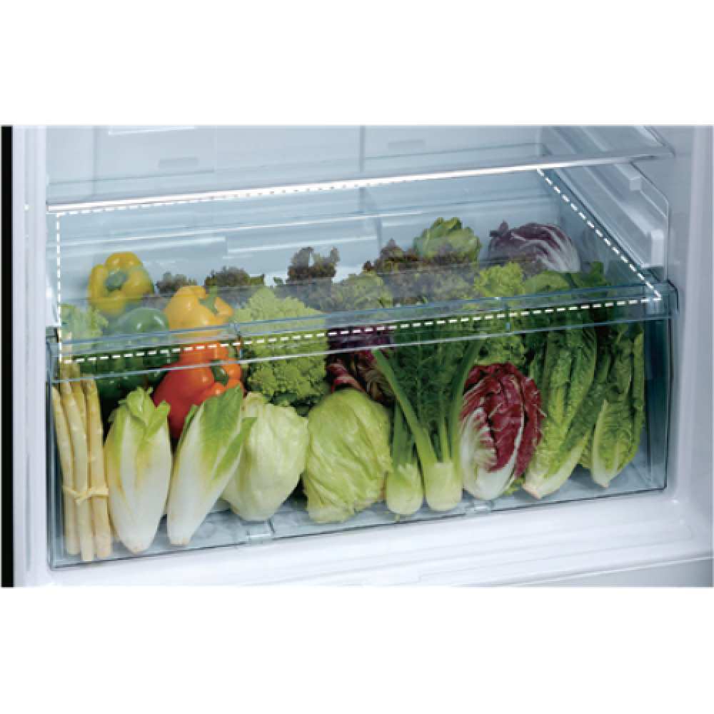 Hitachi Refrigerator R-VG541PRU0 (GPW) Energy efficiency class F, Free standing, Height 183.5 cm, No Frost system, Fridge net capacity 333 L, Freezer net capacity 117 L, Display, Glass Pure White