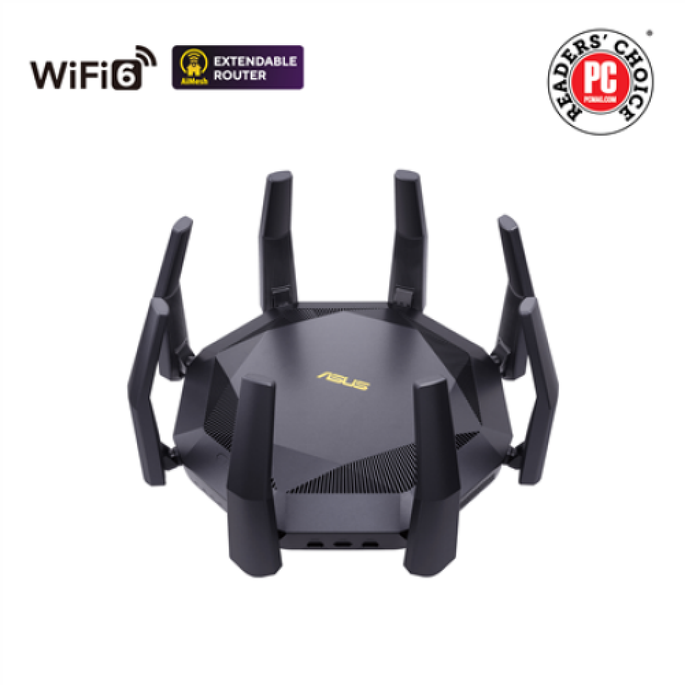 AX6000 Dual Band Router , RT-AX89X , 802.11ax , 4804+1300 Mbit/s , 10/100/1000 Mbit/s , Ethernet LAN (RJ-45) ports 8 , Mesh Support Yes , MU-MiMO Yes , Antenna type 8xExternal , 2xUSB 3.1 Gen 1