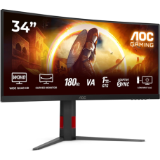 AOC CU34G4 , 34 , Fast VA , UWQHD , 21:9 , 180 Hz , 1 ms , 3440 x 1440 pixels , 300 cd/m² , HDMI ports quantity 2 , Black