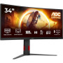 AOC , CU34G4 , 34 , Fast VA , UWQHD , 21:9 , 180 Hz , 1 ms , 3440 x 1440 pixels , 300 cd/m² , HDMI ports quantity 2 , Black