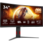 AOC CU34G4 , 34 , Fast VA , UWQHD , 21:9 , 180 Hz , 1 ms , 3440 x 1440 pixels , 300 cd/m² , HDMI ports quantity 2 , Black