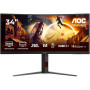 AOC CU34G4 , 34 , Fast VA , UWQHD , 21:9 , 180 Hz , 1 ms , 3440 x 1440 pixels , 300 cd/m² , HDMI ports quantity 2 , Black