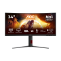 AOC , CU34G4 , 34 , Fast VA , UWQHD , 21:9 , 180 Hz , 1 ms , 3440 x 1440 pixels , 300 cd/m² , HDMI ports quantity 2 , Black