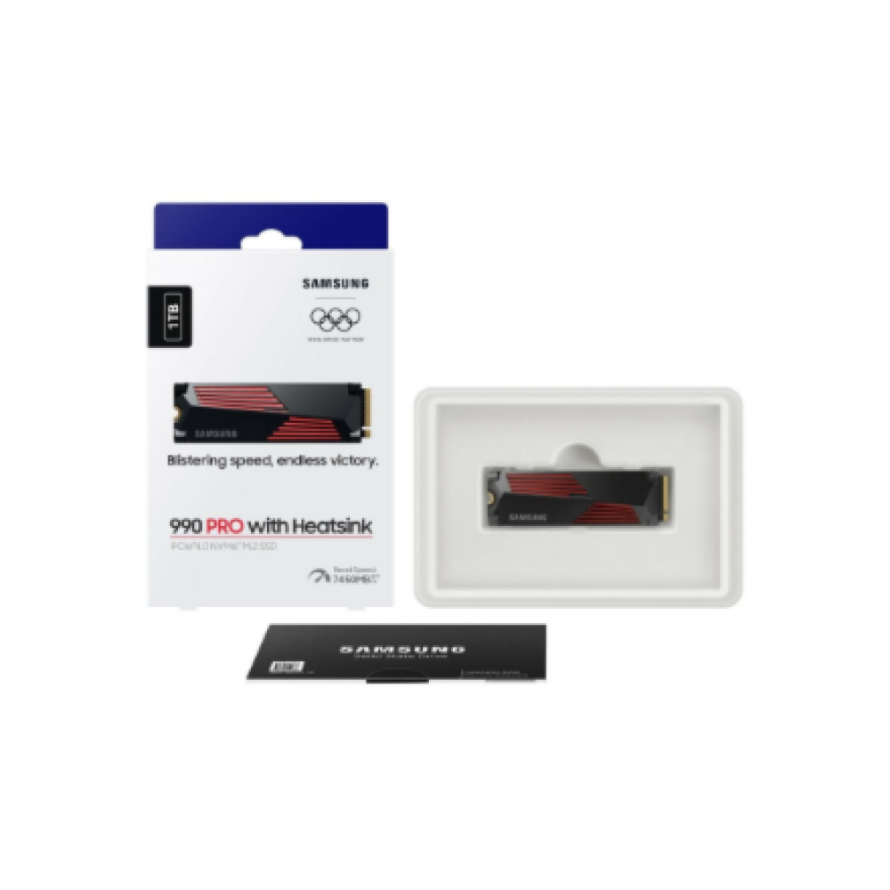 Samsung , 990 PRO with Heatsink , 1000 GB , SSD form factor M.2 2280 , Solid-state drive interface M.2 NVMe , Read speed 7450 MB/s , Write speed 6900 MB/s