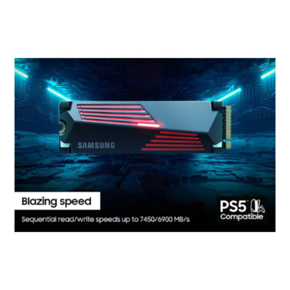 Samsung , 990 PRO with Heatsink , 1000 GB , SSD form factor M.2 2280 , Solid-state drive interface M.2 NVMe , Read speed 7450 MB/s , Write speed 6900 MB/s