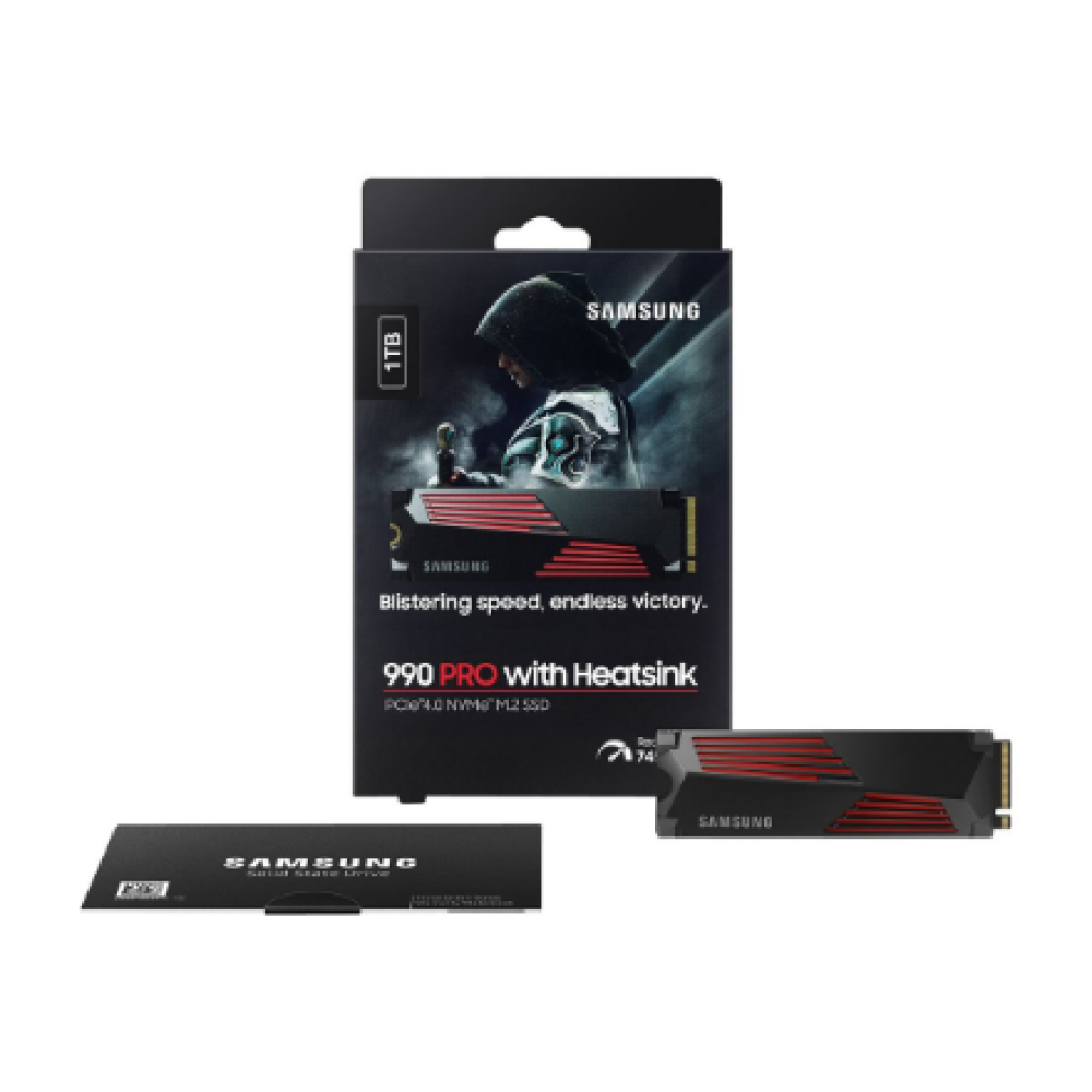Samsung , 990 PRO with Heatsink , 1000 GB , SSD form factor M.2 2280 , Solid-state drive interface M.2 NVMe , Read speed 7450 MB/s , Write speed 6900 MB/s