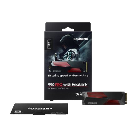 Samsung , 990 PRO with Heatsink , 1000 GB , SSD form factor M.2 2280 , Solid-state drive interface M.2 NVMe , Read speed 7450 MB/s , Write speed 6900 MB/s