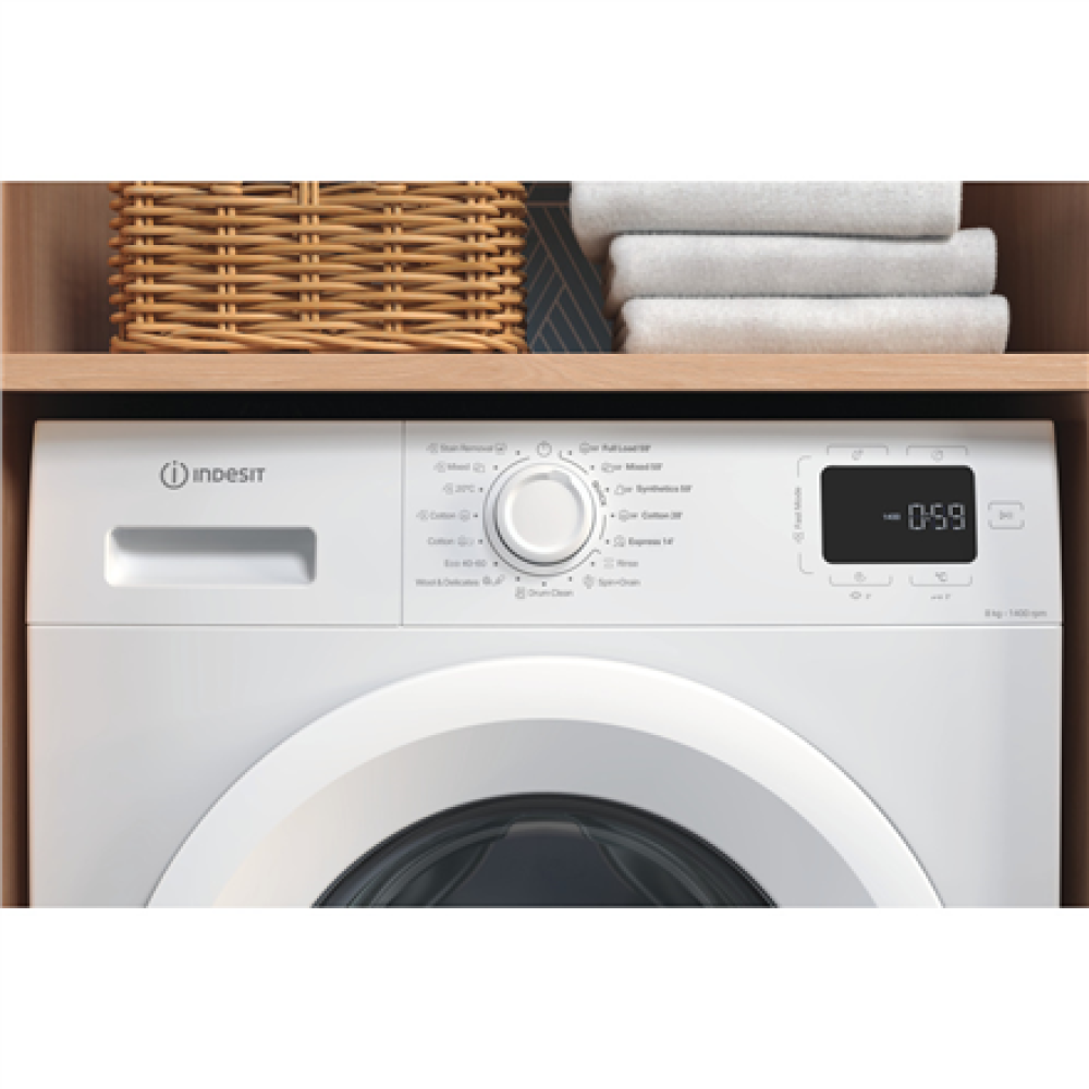 INDESIT Washing Machine , IM 864 MY TIME EE , Energy efficiency class A , Front loading , Washing capacity 8 kg , 1400 RPM , Depth 54.6 cm , Width 60 cm , Display , Digit , Steam function , White