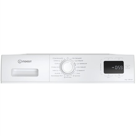 INDESIT , Washing Machine , IM 864 MY TIME EE , Energy efficiency class A , Front loading , Washing capacity 8 kg , 1400 RPM , Depth 54.6 cm , Width 60 cm , Display , Digit , Steam function , White