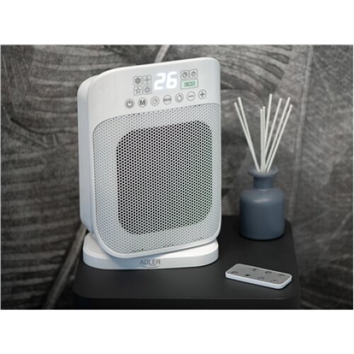 Adler , Heater with Remote Control , AD 7727 , Ceramic , 1500 W , Number of power levels 2 , Suitable for rooms up to 15 m² , White