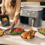 Dual Zone Airfryer , DZ400EU , NINJA Power 2470 W , Capacity 9.5 L , Gunmetal Grey